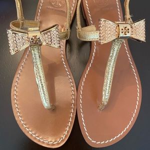 Tory Burch Women's Metallic Thong Sandals
